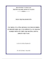 tác động của công bố báo cáo trách nhiệm xã hội đến hiệu quả tài chính của các doanh nghiệp niêm yết trên thị trường chứng khoán việt nam