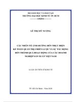 luận án tiến sĩ kinh tế các nhân tố ảnh hưởng đến thực hiện kế toán quản trị chiến lược và sự tác động đến thành quả hoạt động của doanh nghiệp