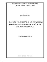 luận án tiến sĩ kinh tế các yếu tố ảnh hưởng đến xuất khẩu đồ gỗ việt nam thông qua mô hình hấp dẫn thương mại