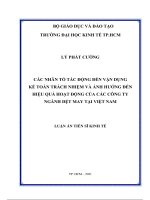 luận án tiến sĩ kinh tế các nhân tố tác động đến vận dụng kế toán trách nhiệm và ảnh hưởng đến hiệu quả hoạt động của các công ty ngành dệt may