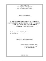 luận án tiến sĩ kinh tế kinh nghiệm phát triển nguồn nhân lực của hàn quốc trong lĩnh vực quản lý tài nguyên môi trường biển bài học cho việt nam
