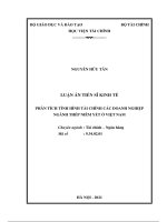 luận án tiến sĩ kinh tế phân tích tình hình tài chính các doanh nghiệp ngành thép niêm yết ở việt nam