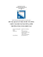 tiểu luận quản lý nhà nước về côngchức ngành tài nguyên môitrường ở đà nẵng hiện nay