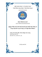 thảo luận lhp thống kê kinh doanh đề tài phân tích tình hình doanh thu thuần bán hàng và cung cấp dịch vụ tại công ty cp tập đoàn dabaco