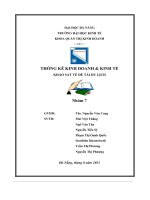 tiểu luận thống kê kinh doanh kinh tế khảo sát về đề tài du lịch 1