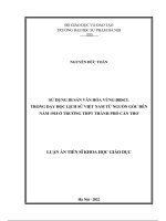 luận án tiến sĩ khoa học giáo dục sử dụng di sản văn hóa vùng đbscl trong dạy học lịch sử việt nam từ nguồn gốc đến năm 1918 ở trường thpt thành phố cần thơ