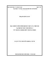 đặc điểm viêm phổi bệnh viện của trẻ em tại bệnh viện nhi đồng 2 từ tháng 10