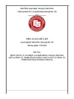 TIỂU LUẬN GIỮA KỲ GIAO DỊCH THƯƠNG MẠI QUỐC TẾ PHÂN TÍCH VÀ TÁI HIỆN LẠI HỢP ĐỒNG NGOẠI THƯƠNG GIỮA CÔNG TY TNHH JM PLASTICS VIỆT NAM VÀ CÔNG TY TNHH SONVIGO INTERNATIONAL