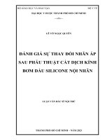 đánh giá sự thay đổi nhãn áp sau phẩu thuật cắt dịch kính bơm dầu silicone nội nhãn