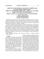 MỘT SỐ VẤN ĐỀ TRONG GIẢNG DẠY VÀ BIÊN SOẠN TÀI LIỆU TIẾNG TRUNG QUỐC NHÌN TỪ GÓC ĐỘ ĐỐI CHIẾU NGỮ NGHĨA CỦA TỪ HÁN VIỆT VÀ TỪ HÁN TƯƠNG ĐƯƠNG