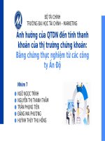 [ Slide Thuyết Trình ] Ảnh hưởng của QTDN đến tính thanh khoản của thị trường chứng khoán: Bằng chứng thực nghiệm từ các công ty Ấn Độ