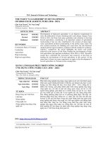 THE PARTY’S LEADERSHIP ON DEVELOPMENT OF HIGH-TECH AGRICULTURE (2016 - 2021)