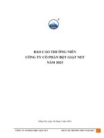 BÁO CÁO THƯỜNG NIÊN CÔNG TY CỔ PHẦN BỘT GIẶT NET NĂM 2023