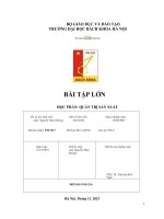 BÀI TẬP LỚN HỌC PHẦN QUẢN TRỊ SẢN XUẤT