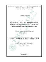 đánh giá kết quả thực hiện quy hoạch kế hoạch sử dụng đất huyện thanh oai thành phố hà nội giai đoạn 2016 2020