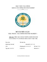 Phân tích hiệu quả hoạt động kinh doanh của công ty cổ phần hóa chất việt trì