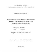 hoàn thiện kế toán thuế giá trị gia tăng và thuế thu nhập doanh nghiệp tại công ty tnhh hoàng tuấn