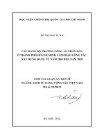 tóm tắt: Các đảng bộ trường Công an nhân dân ở Thành phố Hồ Chí Minh lãnh đạo công tác xây dựng Đảng từ năm 2003 đến năm 2020