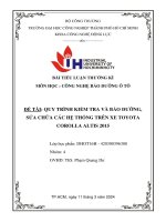 tiểu luận công nghệ bảo dưỡng sửa chữa ô tô