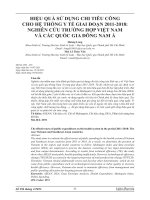 HIỆU QUẢ SỬ DỤNG CHI TIÊU CÔNG CHO HỆ THỐNG Y TẾ GIAI ĐOẠN 2011-2018: NGHIÊN CỨU TRƯỜNG HỢP VIỆT NAM VÀ CÁC QUỐC GIA ĐÔNG NAM Á