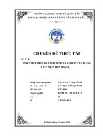 Chuyên đề thực tập: Phân tích hiệu quả tài chính và kinh tế của dự án điện Tiên Thành