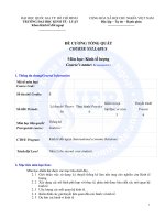 ĐỀ CƯƠNG MÔN HỌC KINH TẾ LƯỢNG