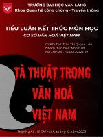 tiểu luận kết thúc môn học cơ sở văn hoá việt nam tà thuật trong văn hóa việt nam