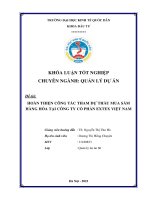 HOÀN THIỆN CÔNG TÁC THAM DỰ THẦU MUA SẮM HÀNG HÓA TẠI CÔNG TY CỔ PHẦN EXTEX VIỆT NAM