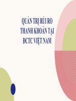 [ Slide Thuyết Trình ] QUẢN TRỊ RỦI RO THANH KHOẢN TẠI CÁC ĐỊNH CHẾ TÀI CHÍNH VIỆT NAM