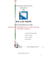 Phân tích kinh tế xã hội: ĐÁNH GIÁ TĂNG TRƯỞNG BỀN VỮNG CỦA VIỆT NAM SO VỚI  SINGAPORE VÀ THÁI LAN.