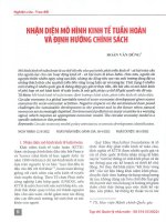 NGHIÊN CỨU - TRAO ĐỔI NHẬN DIỆN MÔ HÌNH KINH TÊ TUẦN HOÀN VÀ ĐỊNH HƯỚNG CHÍNH SÁCH