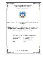 THỰC TRẠNG VÀ GIẢI PHÁP DUY TRÌ MỐI QUAN HỆ VỚI KHÁCH DU LỊCH NỘI ĐỊA CỦA CÔNG TY CỔ PHẦN DU LỊCH THƯƠNG MẠI VÀ ĐẦU TƯ HÀ NỘI
