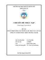 Chuyên đề thực tập: Hoàn thiện công tác tham dự thầu tại Công ty Cổ phần Phát triển Trường Thành