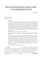 HIỆU ỨNG NGƯỠNG TRONG MỐI QUAN HỆ GIỮA LẠM PHÁT VÀ TĂNG TRƯỞNG KINH TẾ Ở VIỆT NAM