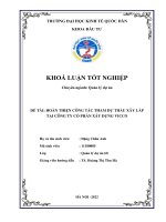 HOÀN THIỆN CÔNG TÁC THAM DỰ THẦU XÂY LẮP TẠI CÔNG TY CỔ PHẦN XÂY DỰNG VICCO