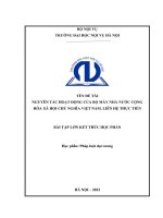 đề tài nguyên tắc hoạt động của bộ máy nhà nước cộng hòa xã hội chủ nghĩa việt nam liên hệ thực tiễn