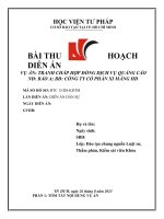 Bài thu hoạch diễn án ĐTC 15/DS-KDTM Tranh chấp hợp đồng dịch vụ quảng cáo NĐ: Báo A; BĐ: Công ty Cổ phần xi măng HD
