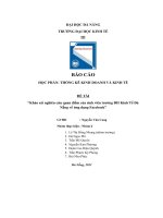 tiểu luận đề tài khảo sát nghiên cứu quan điểm của sinh viên trường đh kinh tế đànẵng về ứng dụng facebook