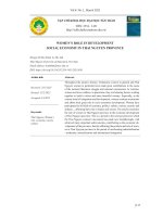 VAI TRÒ CỦA NGƯỜI PHỤ NỮ TRONG PHÁT TRIỂN KINH TẾ - XÃ HỘI TỈNH THÁI NGUYÊN