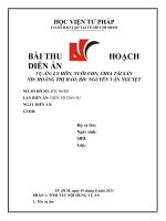 Bài thu hoạch diễn án ĐTC 06/DS Ly hôn, nuôi con, chia tài sản. Nguyên đơn: Hoàng Thị Hảo, Bị đơn: Nguyễn Văn Nguyệt