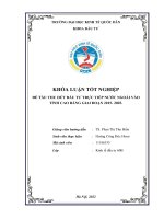 Khóa luận tốt nghiệp: Thu hút đầu tư trực tiếp nước ngoài vào tỉnh Cao Bằng giai đoạn 2015- 2025