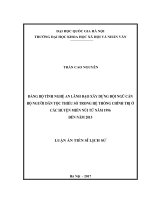 Luận án tiến sĩ Lịch sử: Đảng bộ tỉnh Nghệ An lãnh đạo xây dựng đội ngũ cán bộ người dân tộc thiểu số trong hệ thống chính trị ở các huyện miền núi từ năm 1996 đến năm 2015