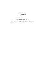 Tiểu luận - lãnh đạo - đề tài -  Phân tích nhà lãnh đạo TIÊU BIỂU
ĐINH NHẬT NAM - Urban Station coffee
