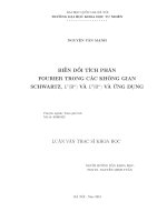 Luận văn thạc sĩ khoa học: Biến đổi tích phân fourier trong các không gian Schwartz L1(Rn) và L2(Rn) và ứng dụng