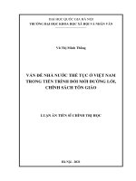Luận án tiến sĩ Chính trị học: Vấn đề nhà nước thế tục ở Việt Nam trong tiến trình đổi mới đường lối, chính sách tôn giáo