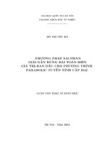 Luận văn thạc sĩ Toán học: Phương pháp sai phân giải gần đúng bài toán biên giá trị ban đầu cho phương trình parabolic tuyến tính cấp hai