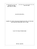 Luận văn thạc sĩ khoa học: Nghiên cứu phân tích một số hợp chất hữu cơ vòng bé bằng phương pháp HPLC-MS và NMR