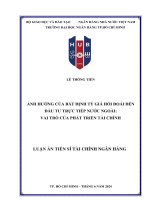 TÓM TẮT: ẢNH HƯỞNG CỦA BẤT ĐỊNH TỶ GIÁ HỐI ĐOÁI ĐẾN ĐẦU TƯ TRỰC TIẾP NƯỚC NGOÀI: VAI TRÒ CỦA PHÁT TRIỂN TÀI CHÍNH