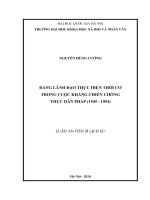 Luận án tiến sĩ Lịch sử: Đảng lãnh đạo thực hiện thời cơ trong cuộc kháng chiến chống thực dân Pháp (1945-1954)