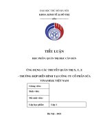 ỨNG DỤNG CÁC THUYẾT QUẢN TRỊ X, Y, Z - TRƯỜNG HỢP ĐIỂN HÌNH TẠI CÔNG TY CỔ PHẦN SỮA  VINAMILK VIỆT NAM